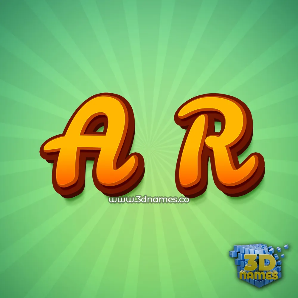 a r in Green Rays style - 3D name wallpaper