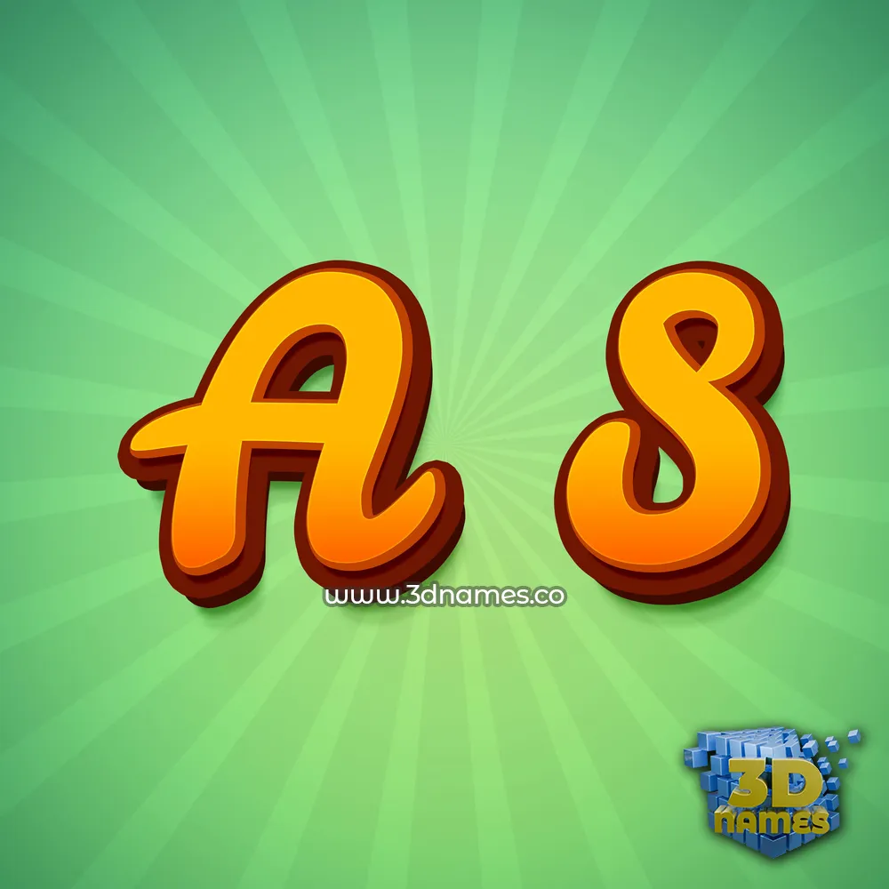 a s in Green Rays style - 3D name wallpaper