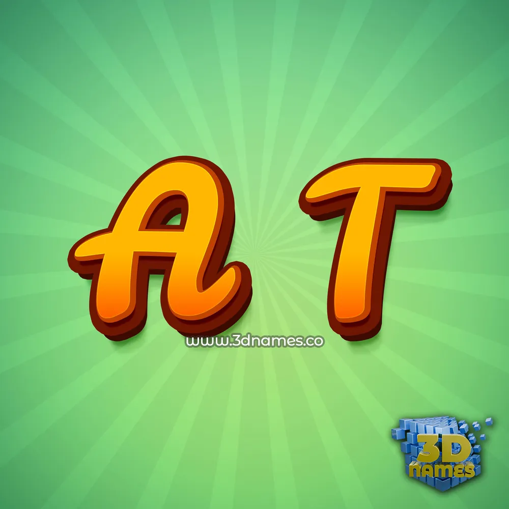 a t in Green Rays style - 3D name wallpaper