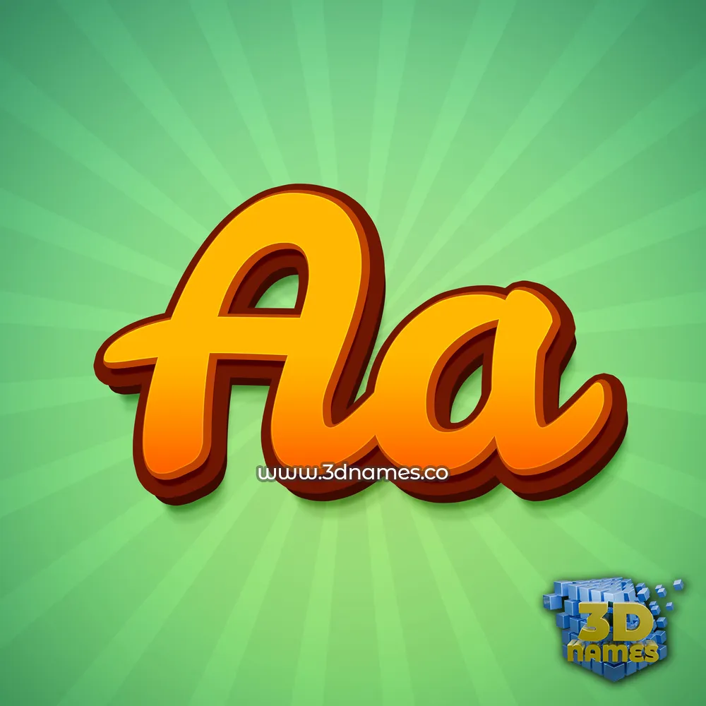 aa in Green Rays style - 3D name wallpaper