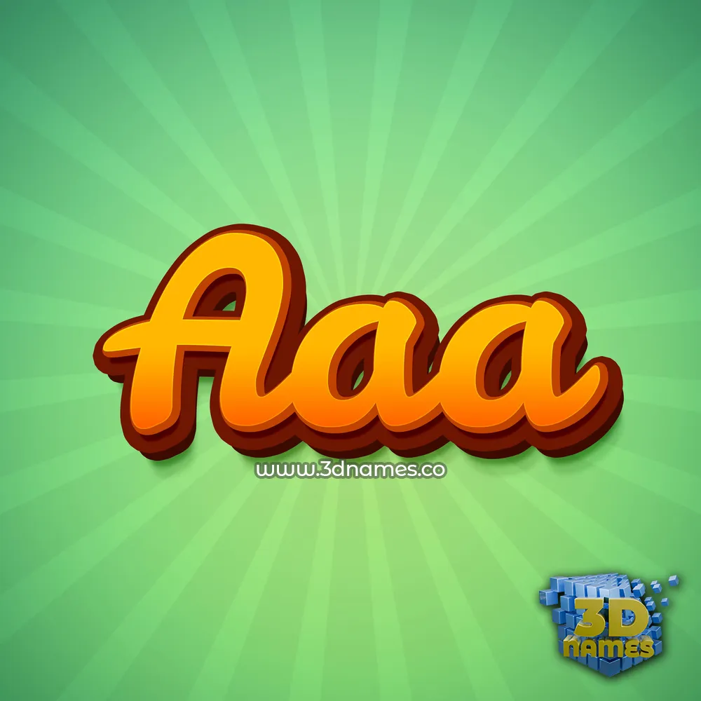 aaa in Green Rays style - 3D name wallpaper
