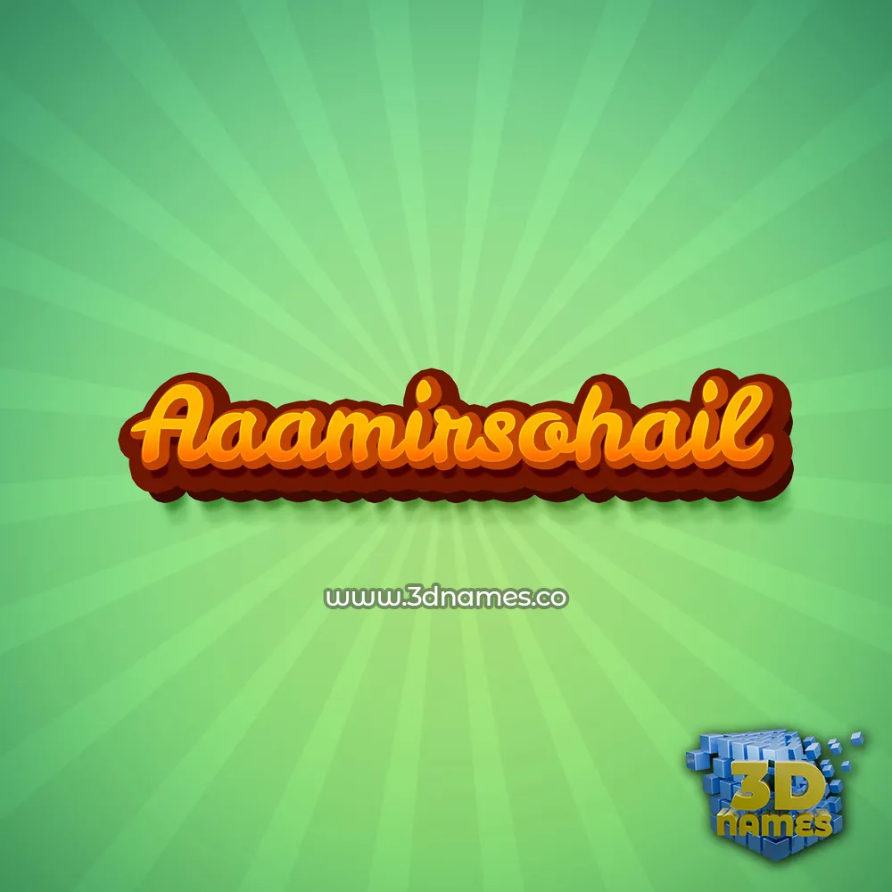 aaamirsohail in Green Rays style - 3D name wallpaper