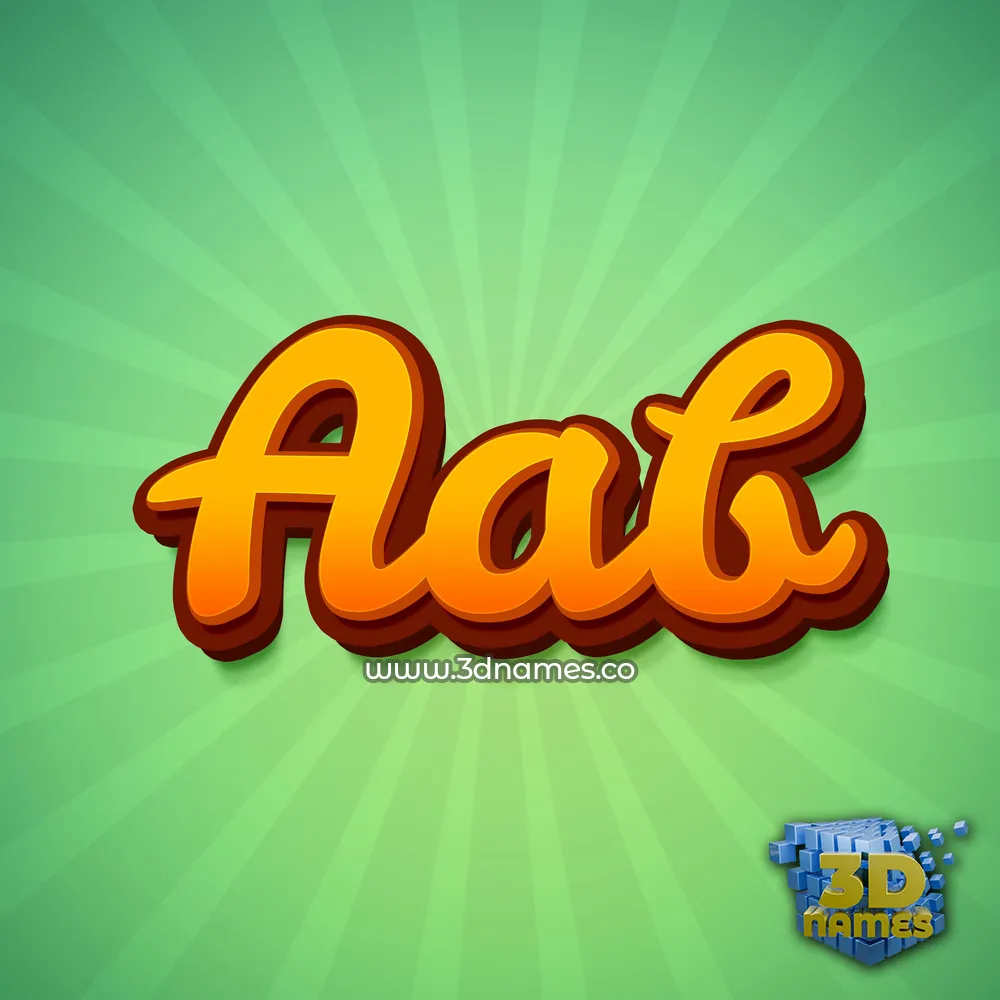 aab in Green Rays style - 3D name wallpaper