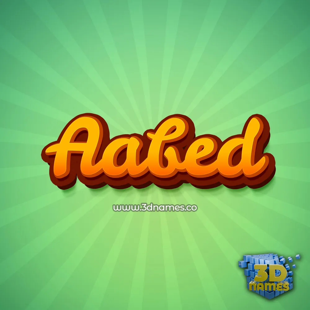 aabed in Green Rays style - 3D name wallpaper