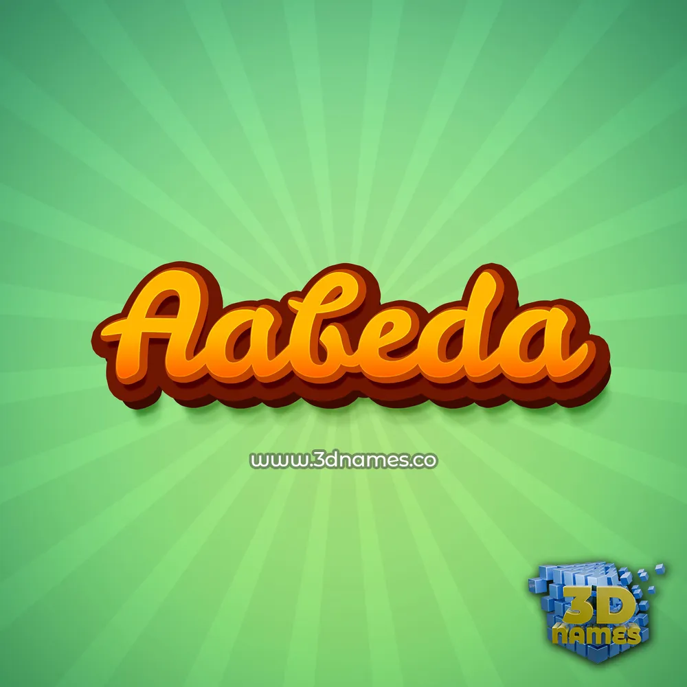 aabeda in Green Rays style - 3D name wallpaper