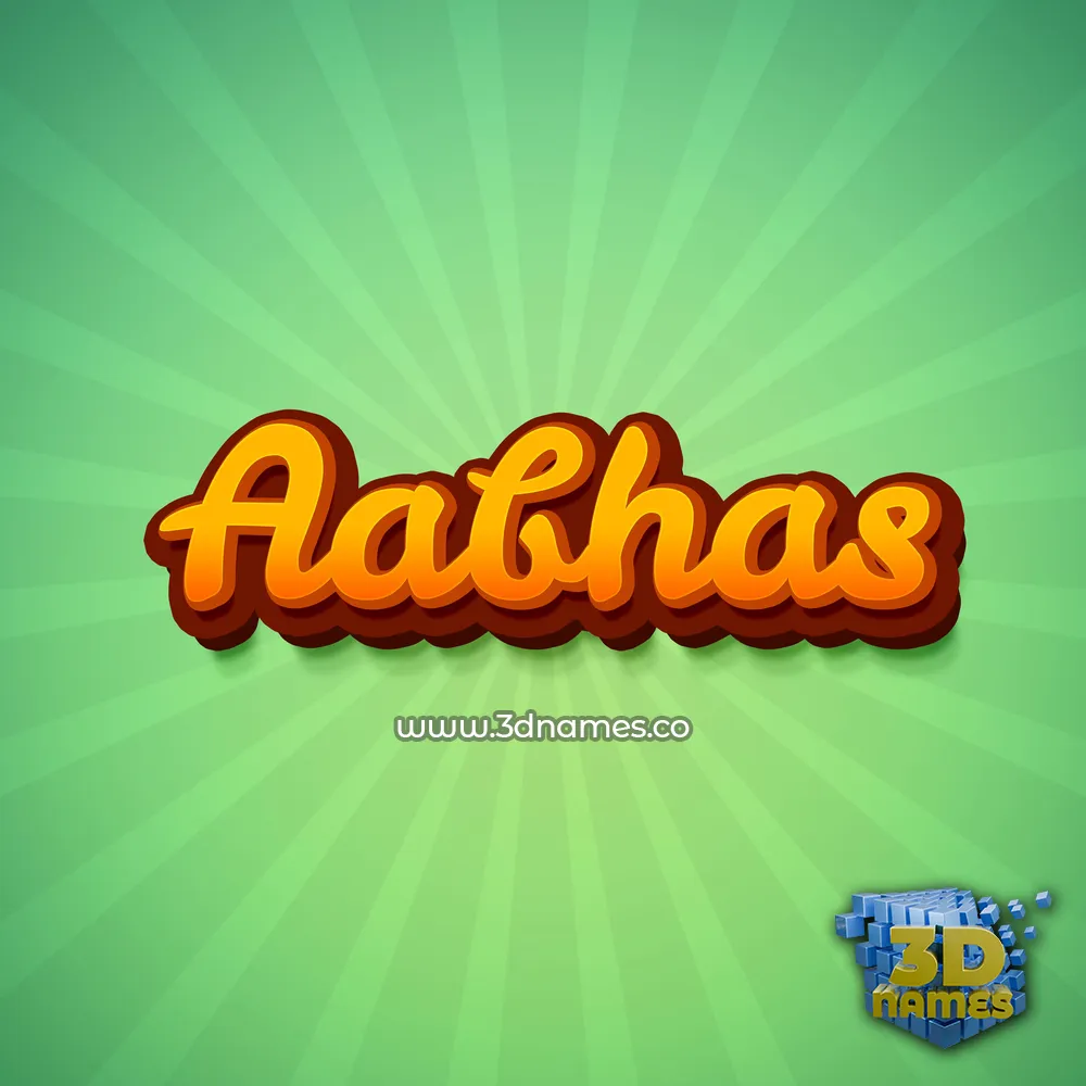 aabhas in Green Rays style - 3D name wallpaper