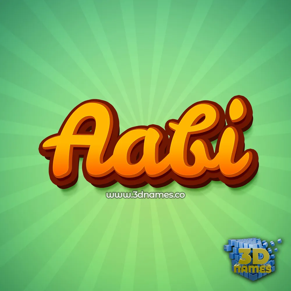aabi in Green Rays style - 3D name wallpaper