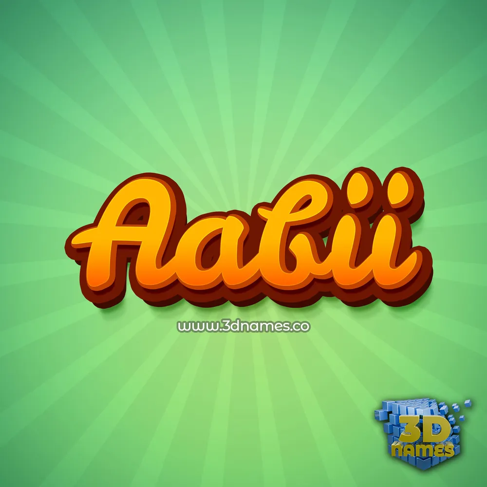 aabii in Green Rays style - 3D name wallpaper