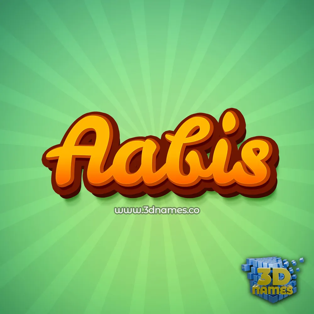 aabis in Green Rays style - 3D name wallpaper