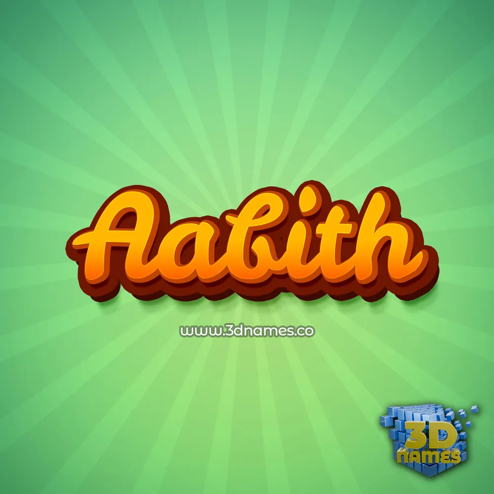 aabith in Green Rays style - 3D name wallpaper