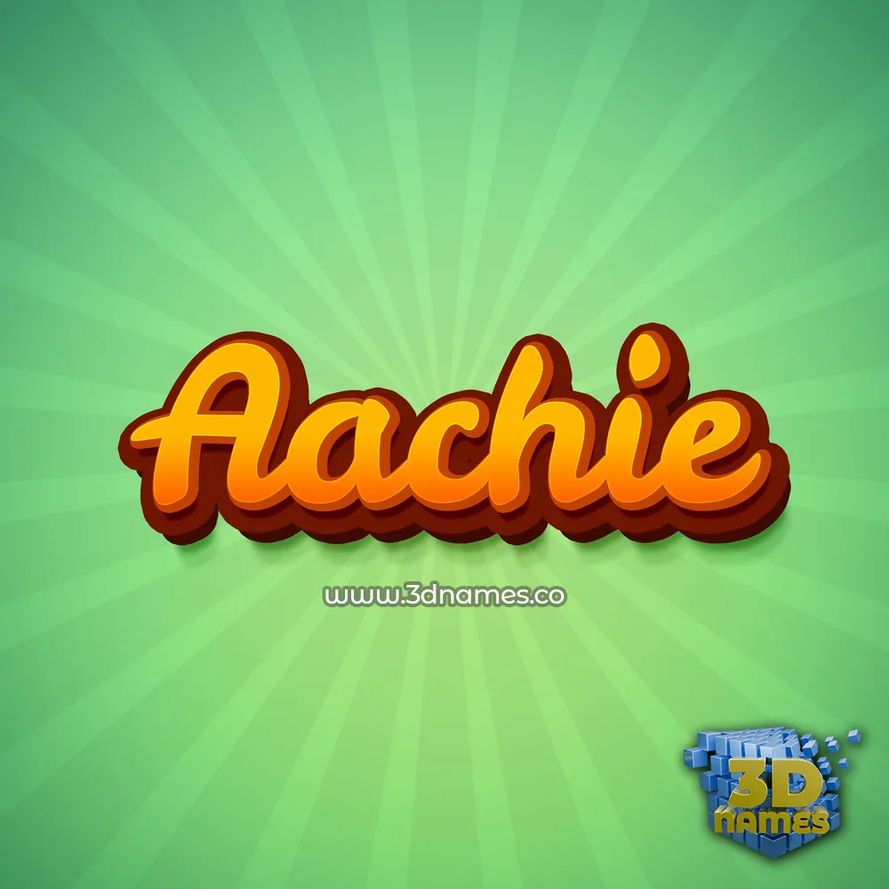 aachie in Green Rays style - 3D name wallpaper