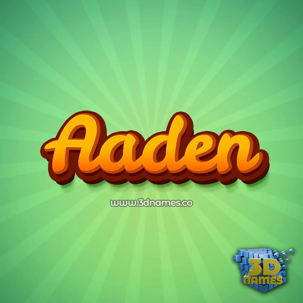 aaden in Green Rays style - 3D name wallpaper