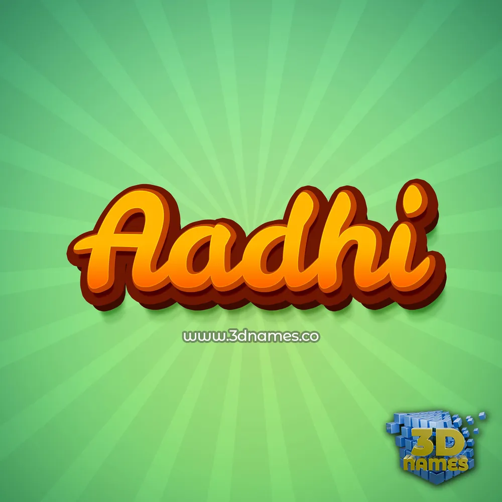 aadhi in Green Rays style - 3D name wallpaper