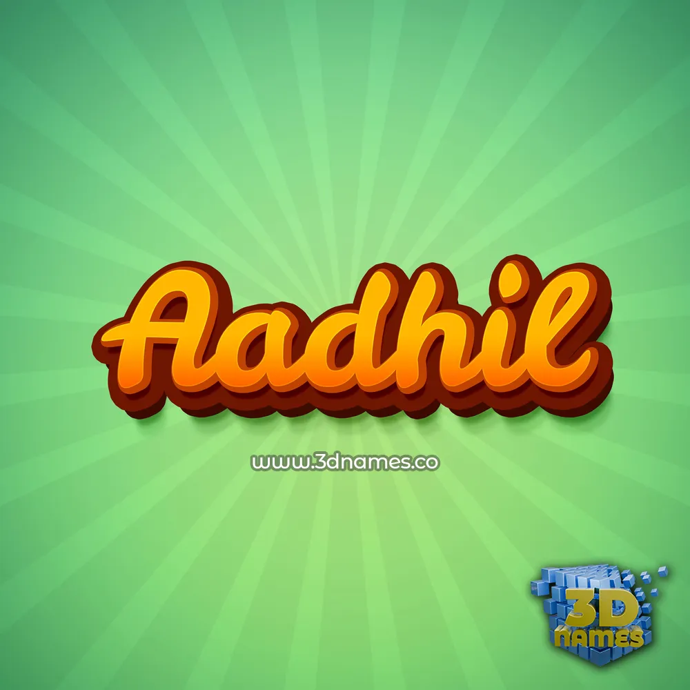 aadhil in Green Rays style - 3D name wallpaper