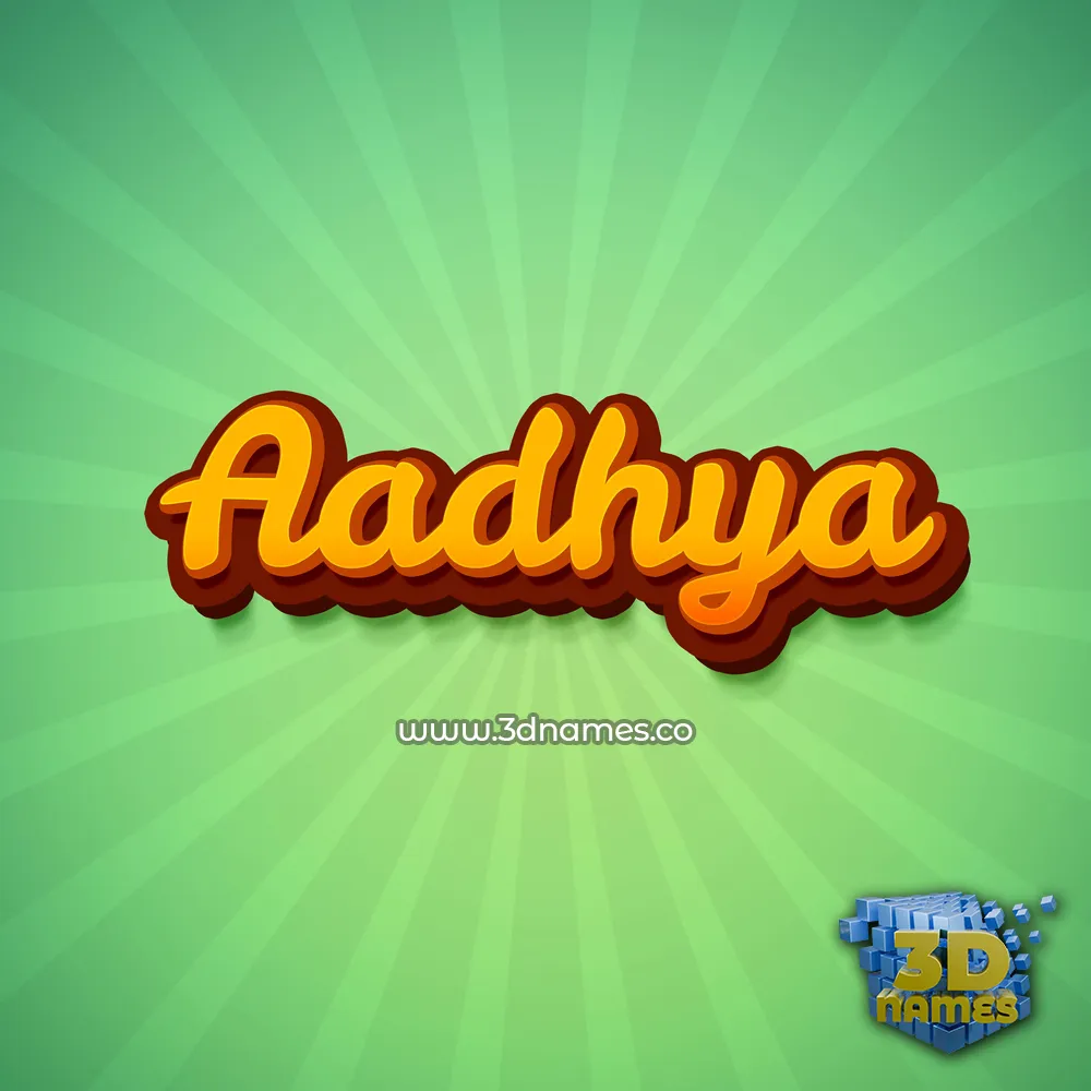 aadhya in Green Rays style - 3D name wallpaper
