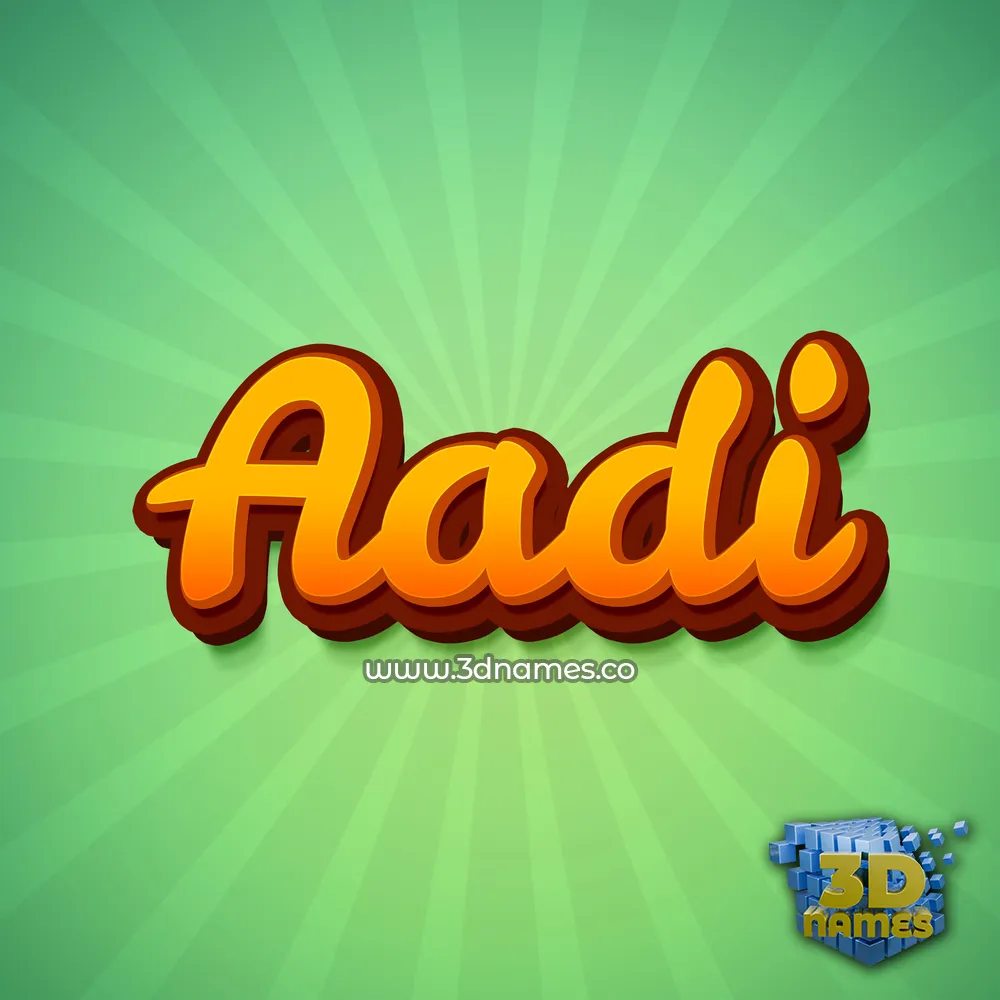 aadi in Green Rays style - 3D name wallpaper