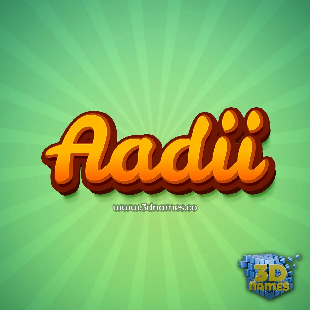 aadii in Green Rays style - 3D name wallpaper