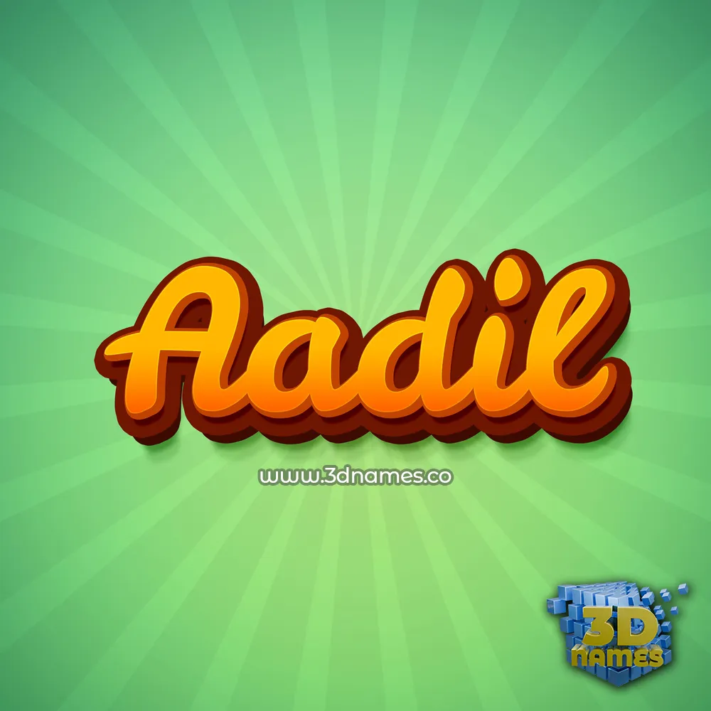 aadil in Green Rays style - 3D name wallpaper