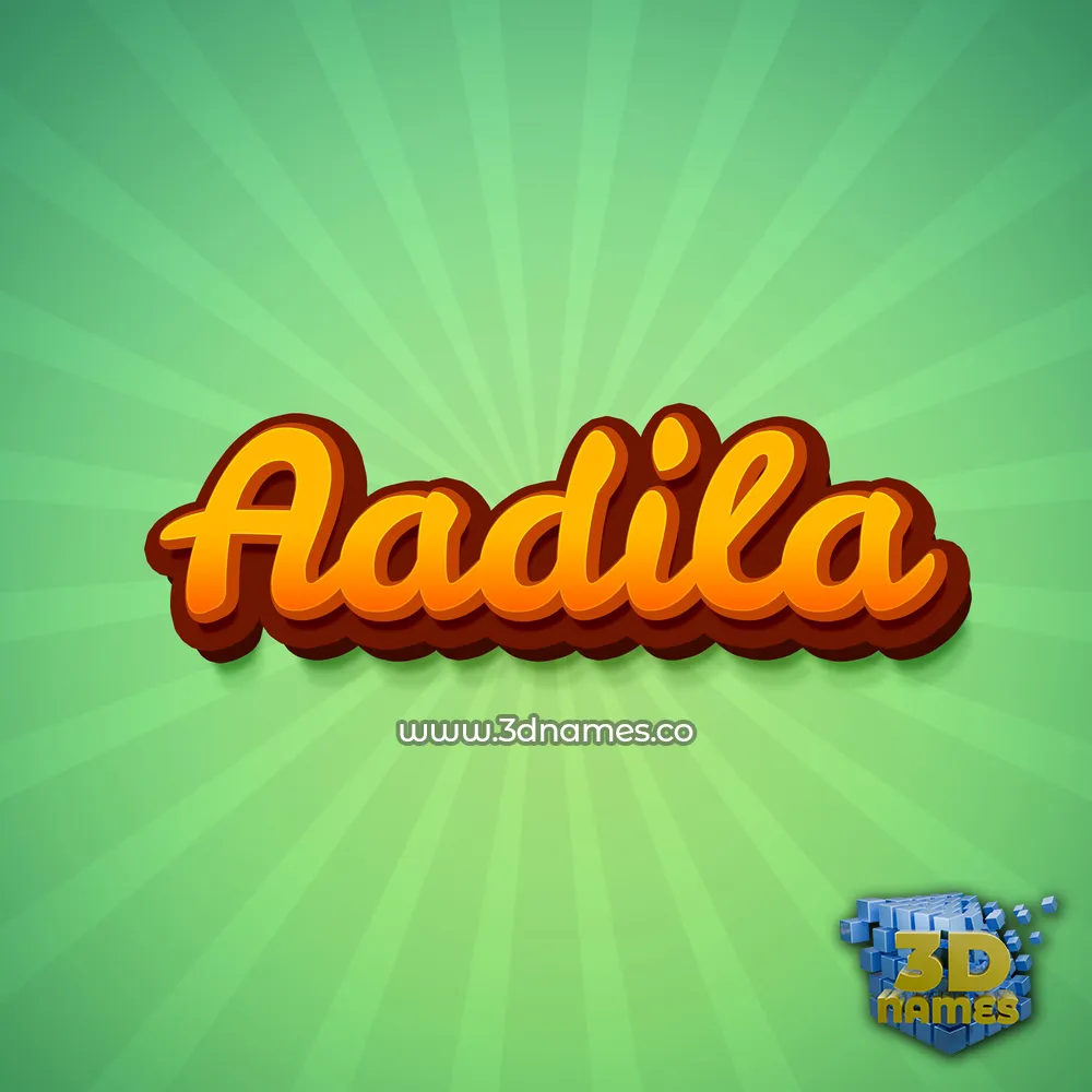 aadila in Green Rays style - 3D name wallpaper