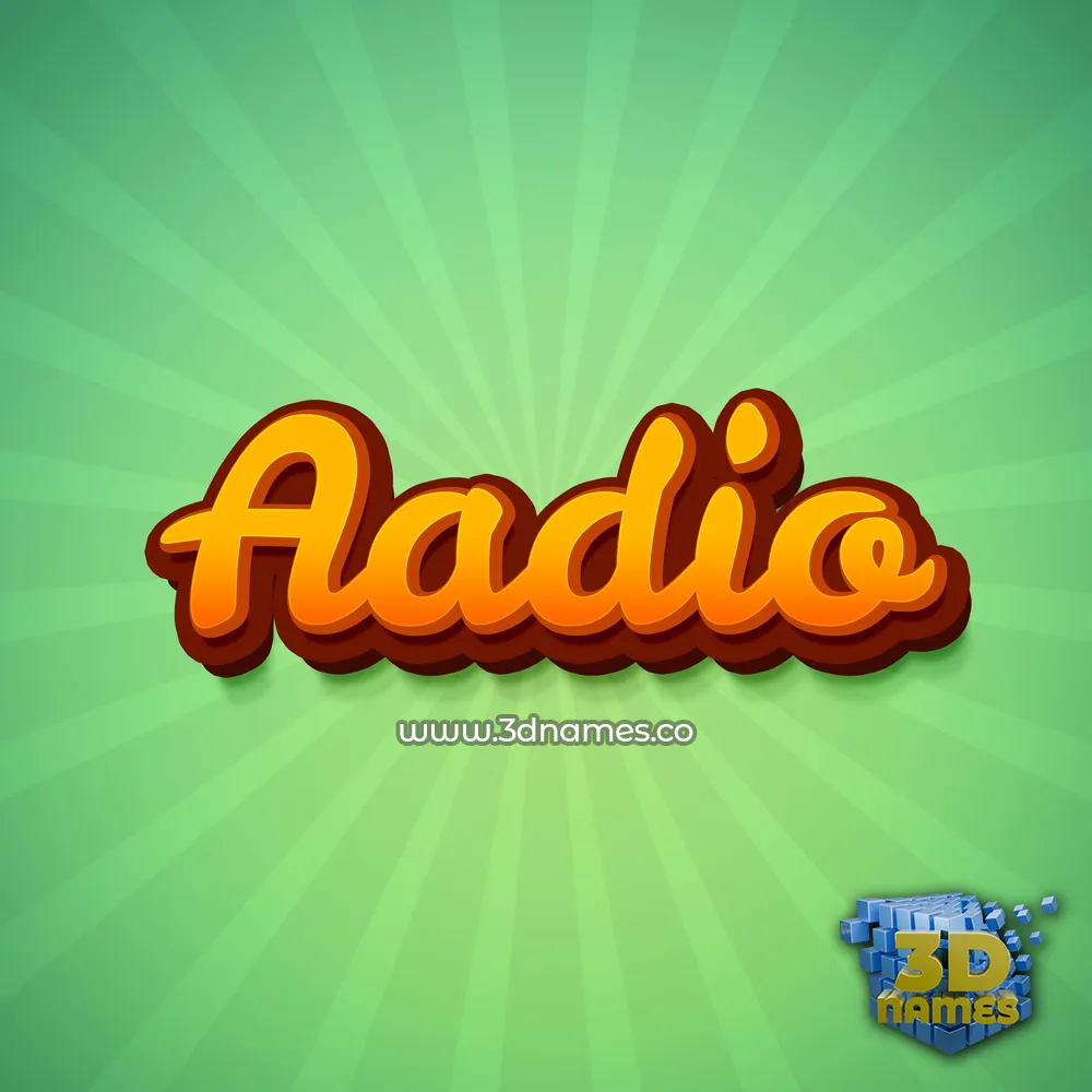aadio in Green Rays style - 3D name wallpaper