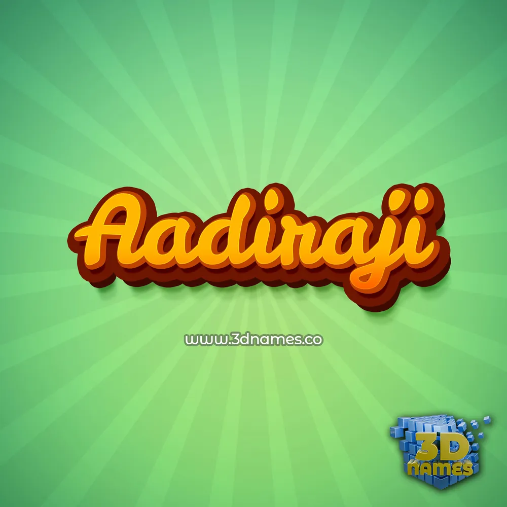 aadiraji in Green Rays style - 3D name wallpaper