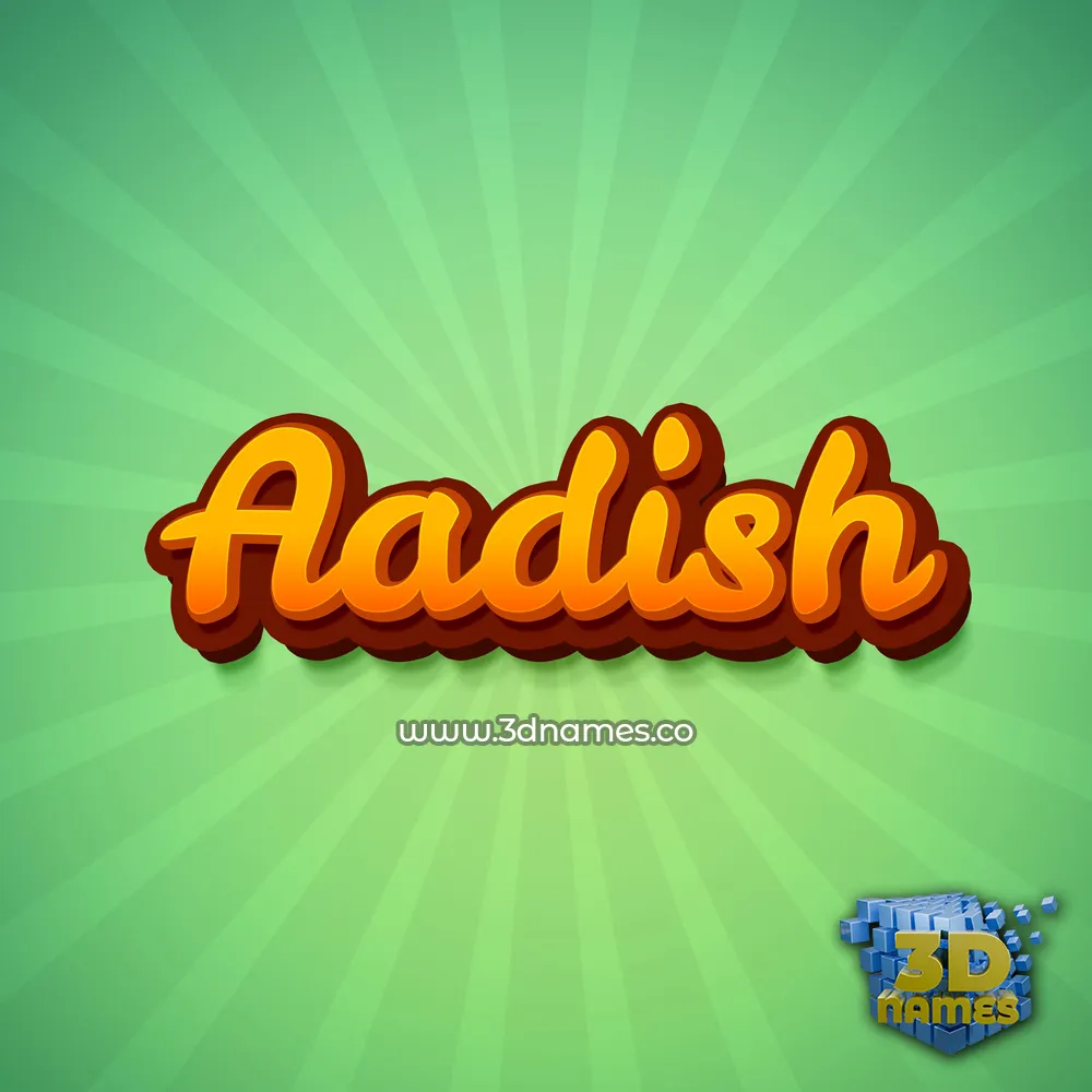 aadish in Green Rays style - 3D name wallpaper