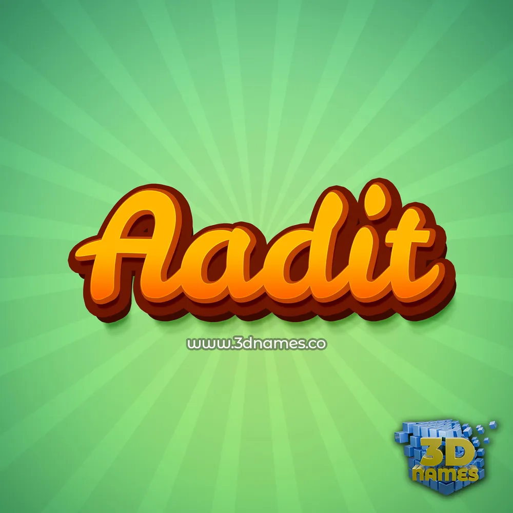 aadit in Green Rays style - 3D name wallpaper