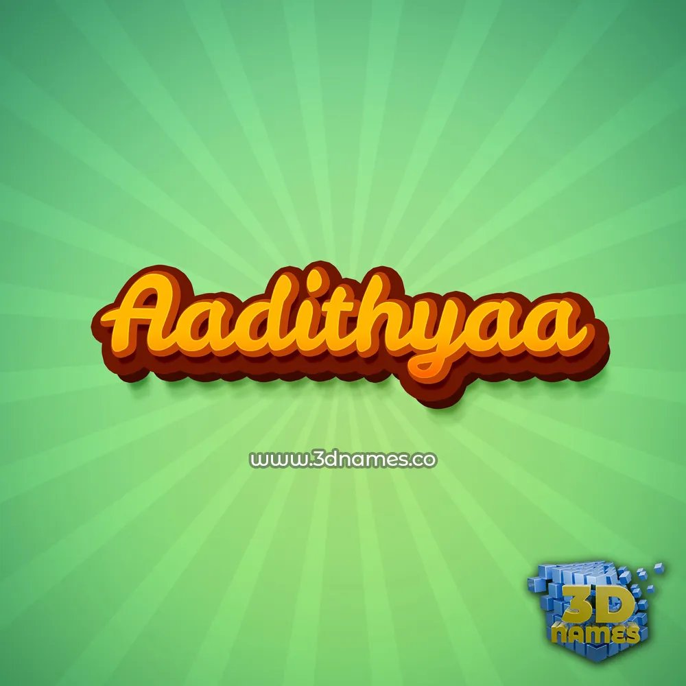 aadithyaa in Green Rays style - 3D name wallpaper