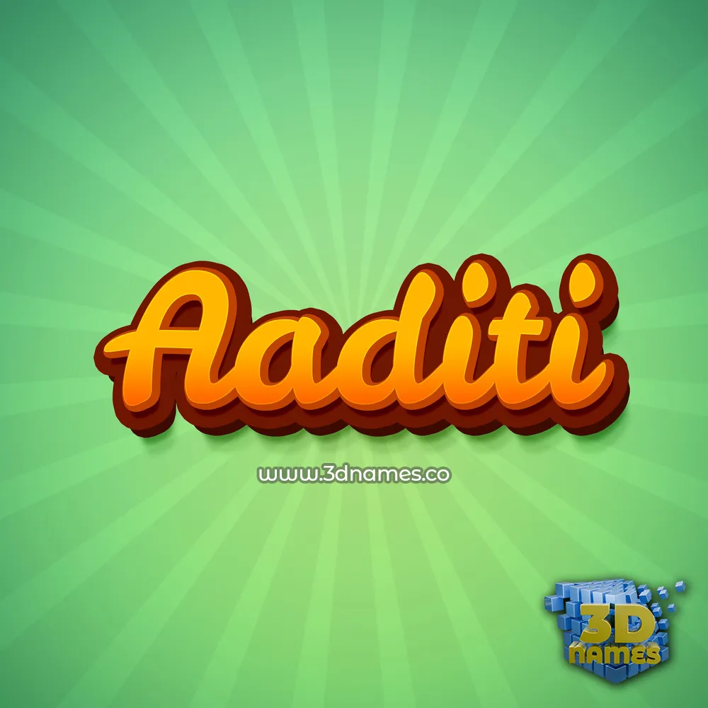 aaditi in Green Rays style - 3D name wallpaper