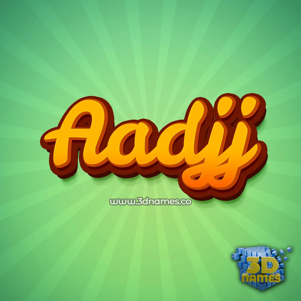 aadjj in Green Rays style - 3D name wallpaper