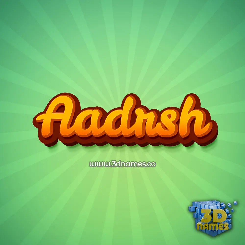 aadrsh in Green Rays style - 3D name wallpaper