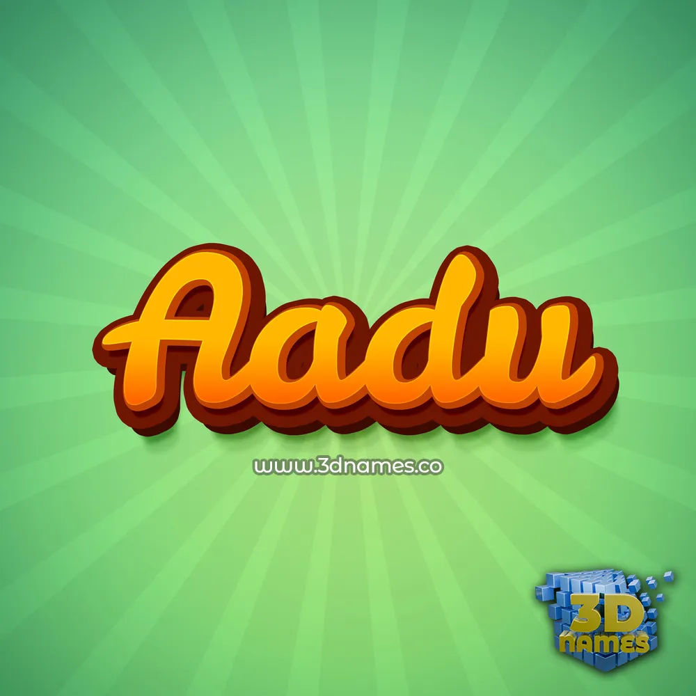 aadu in Green Rays style - 3D name wallpaper