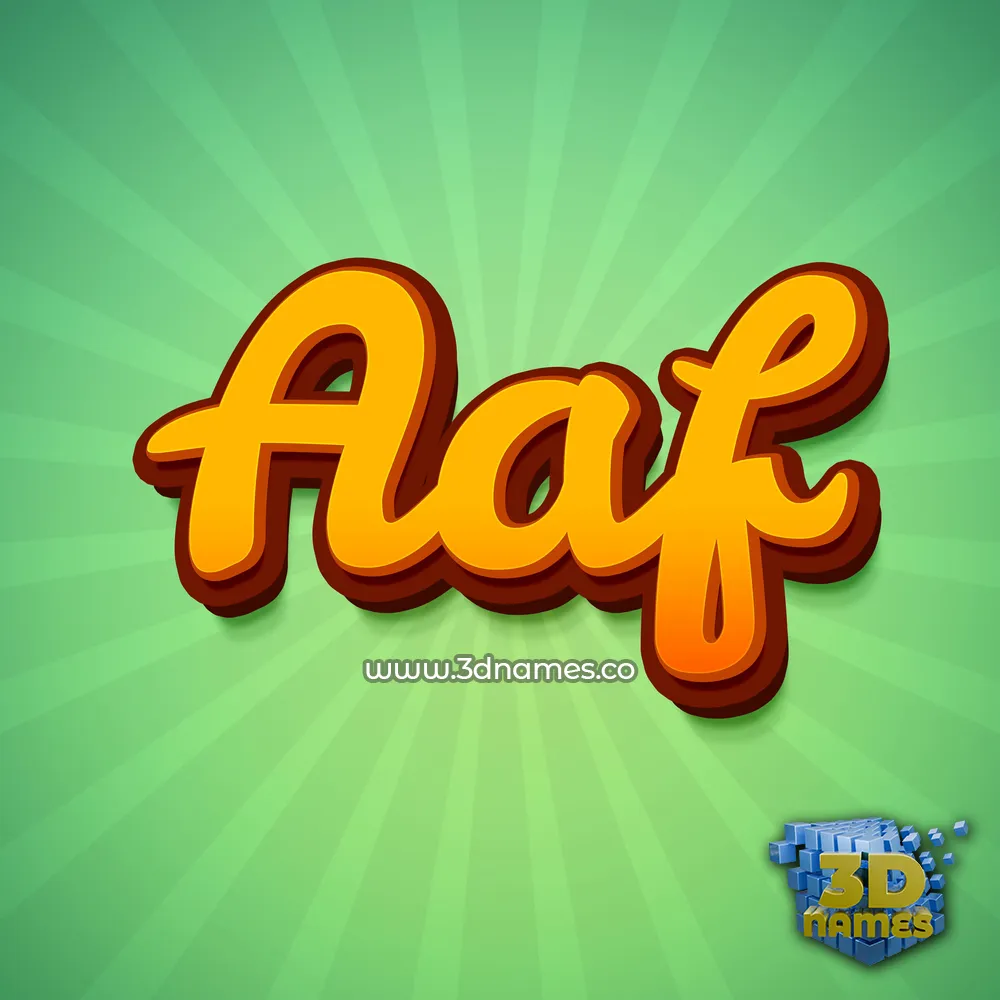 aaf in Green Rays style - 3D name wallpaper