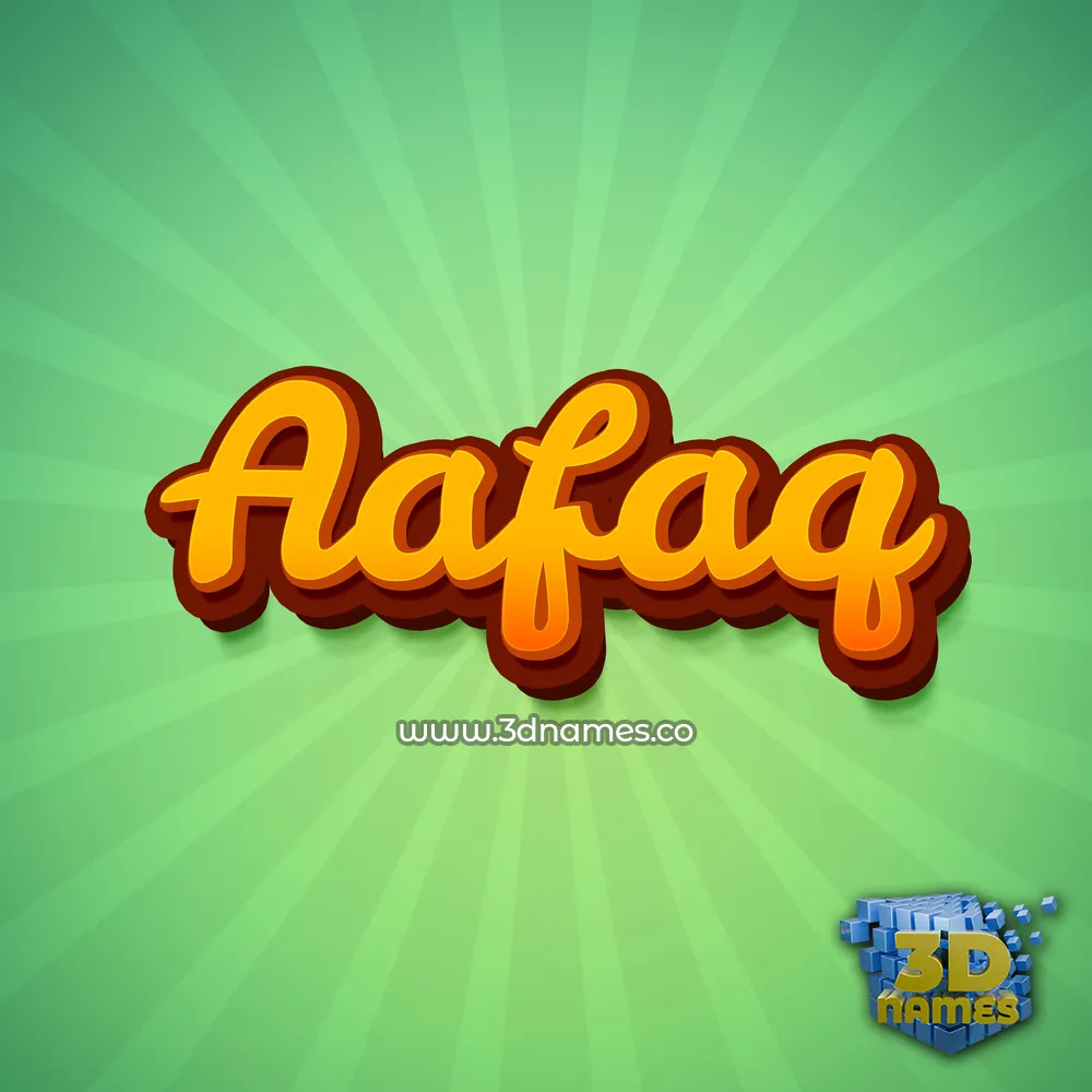 aafaq in Green Rays style - 3D name wallpaper