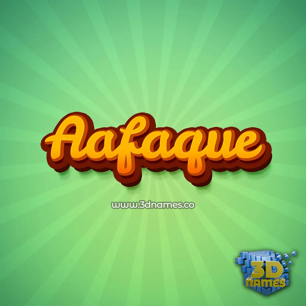 aafaque in Green Rays style - 3D name wallpaper