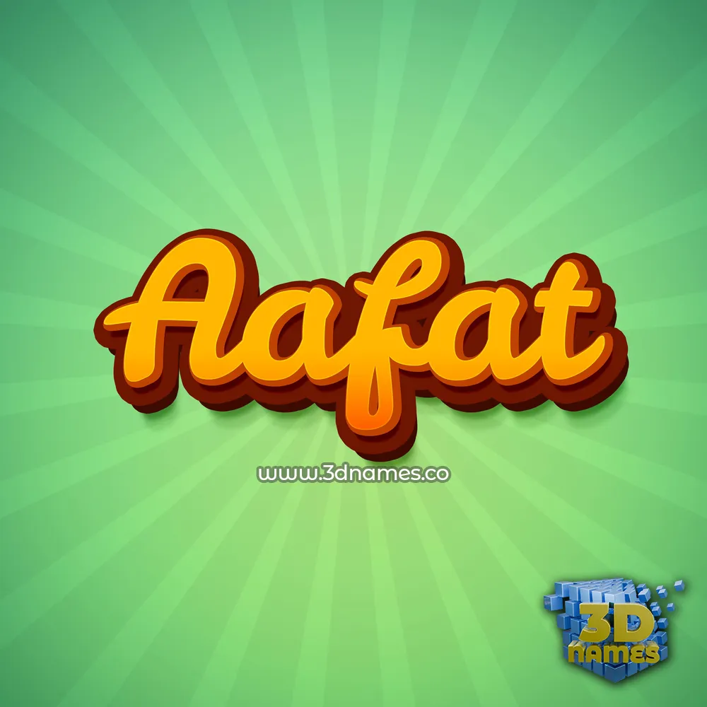 aafat in Green Rays style - 3D name wallpaper