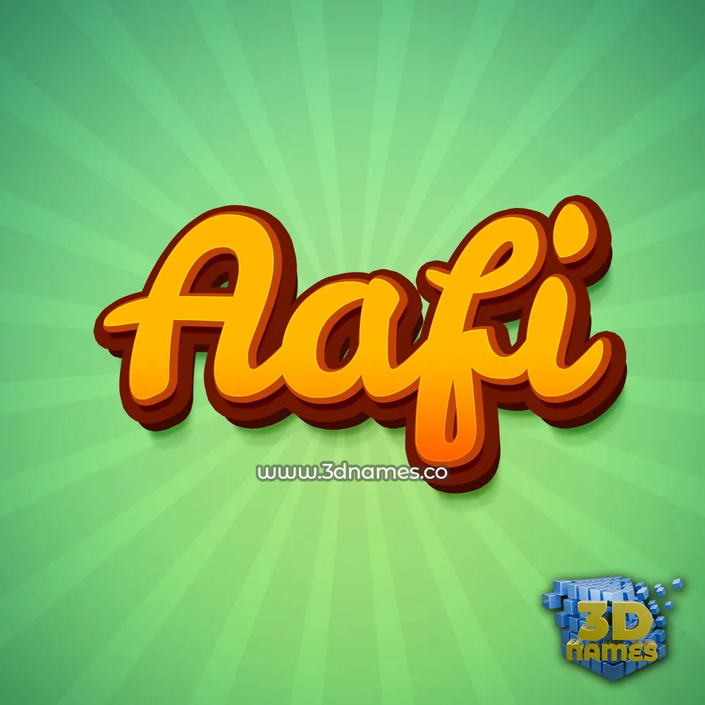 aafi in Green Rays style - 3D name wallpaper