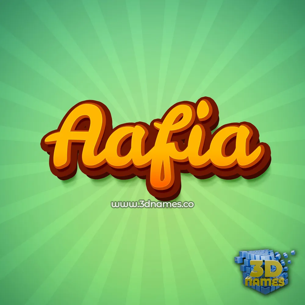 aafia in Green Rays style - 3D name wallpaper