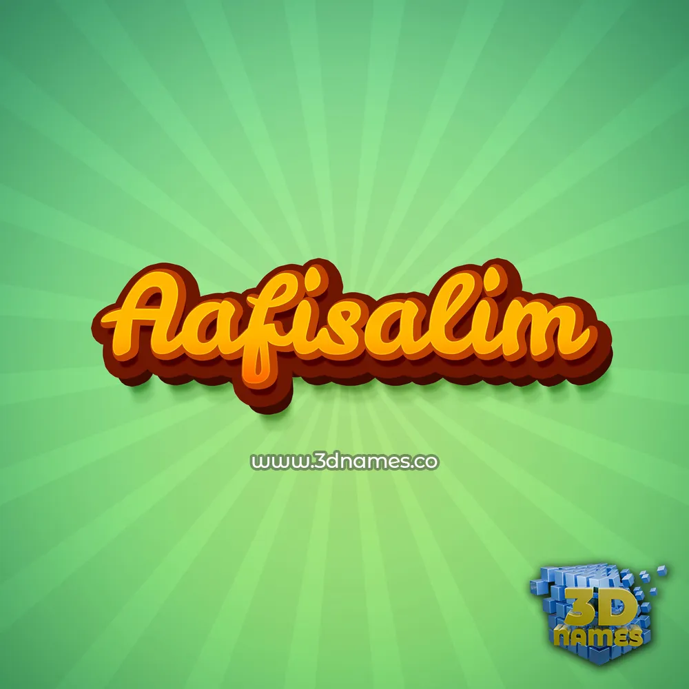 aafisalim in Green Rays style - 3D name wallpaper