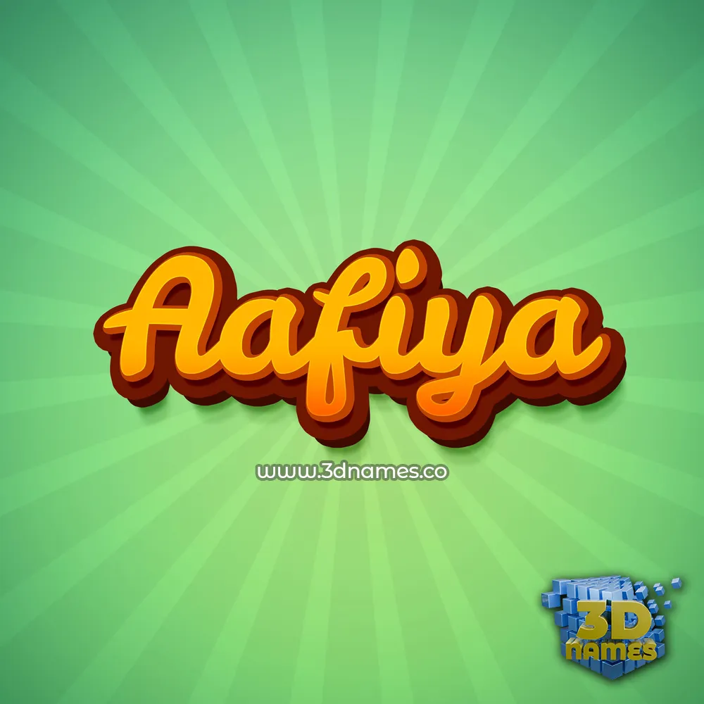 aafiya in Green Rays style - 3D name wallpaper