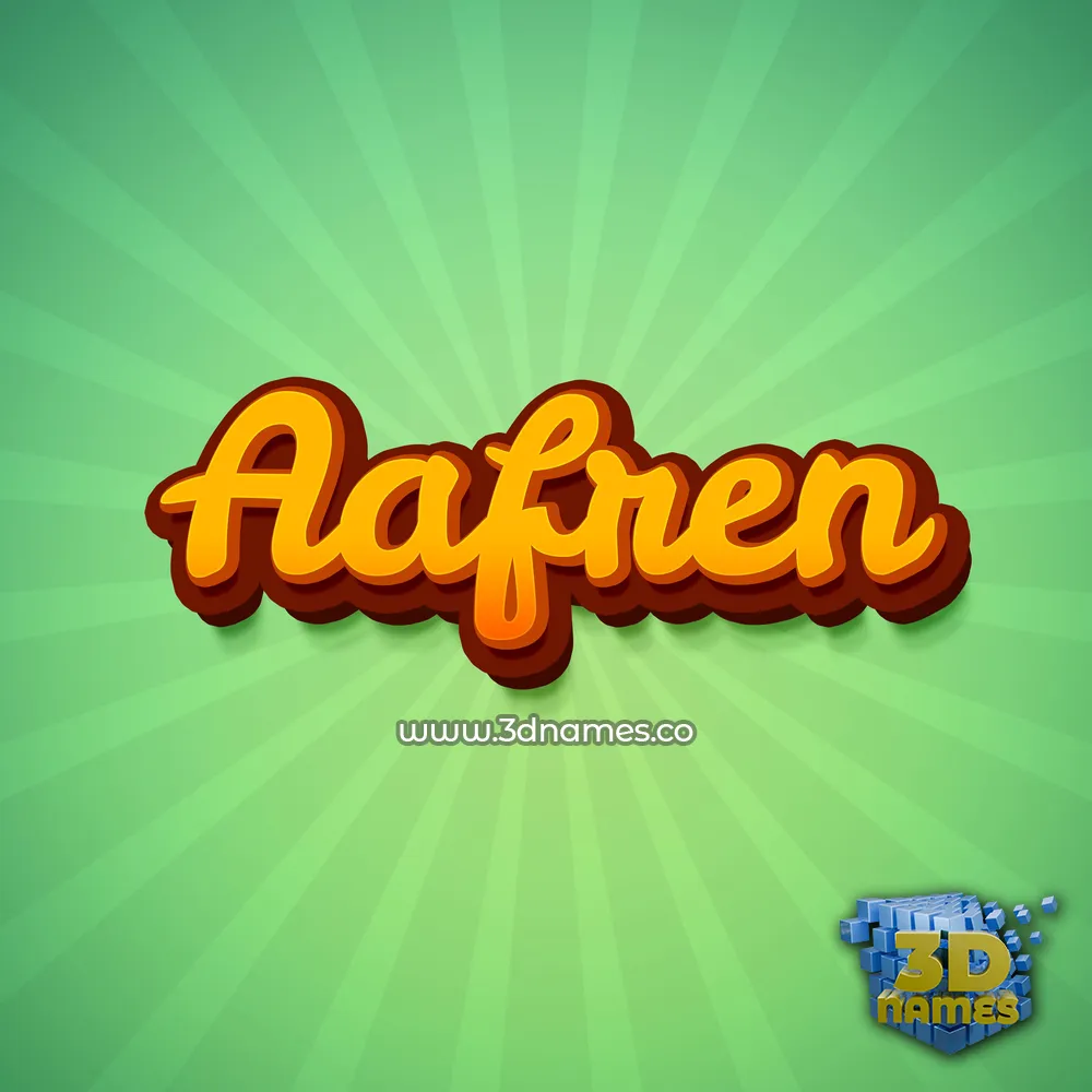 aafren in Green Rays style - 3D name wallpaper