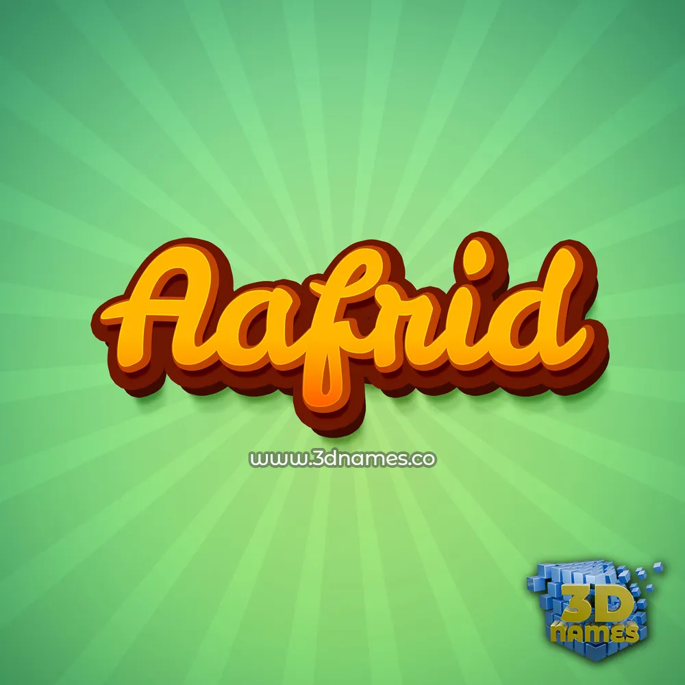 aafrid in Green Rays style - 3D name wallpaper