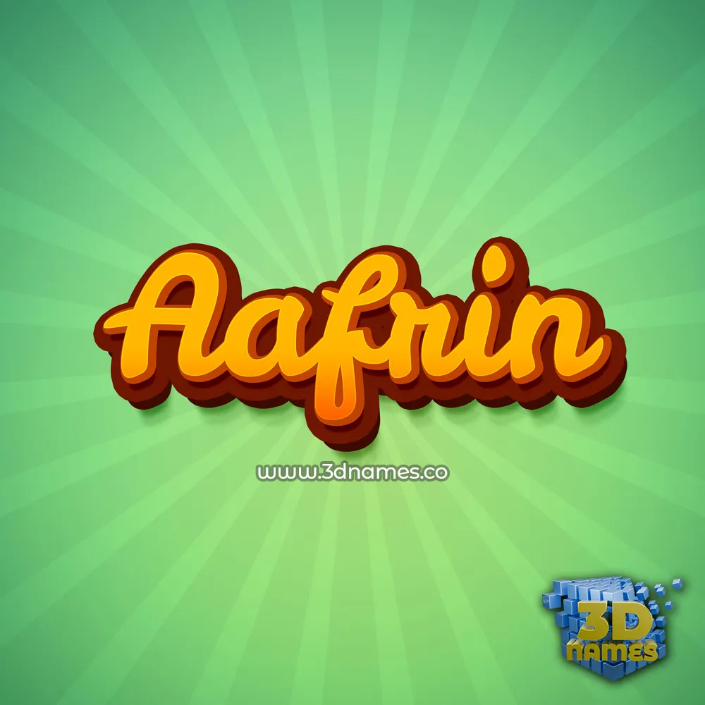 aafrin in Green Rays style - 3D name wallpaper