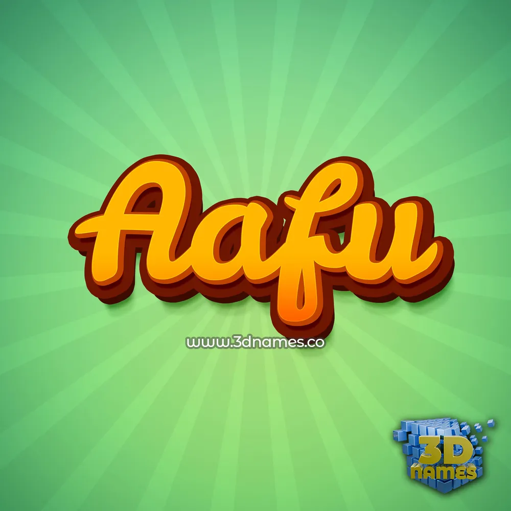 aafu in Green Rays style - 3D name wallpaper