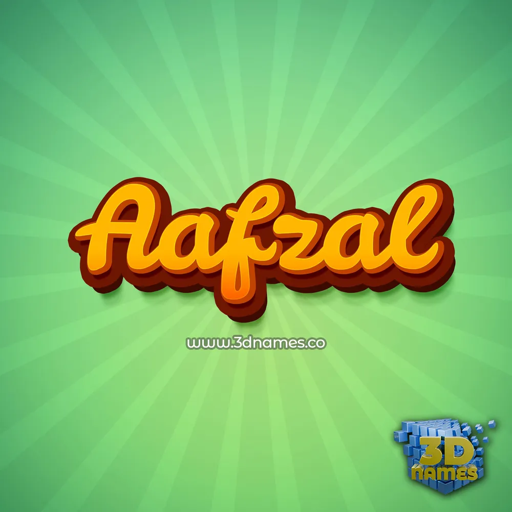 aafzal in Green Rays style - 3D name wallpaper