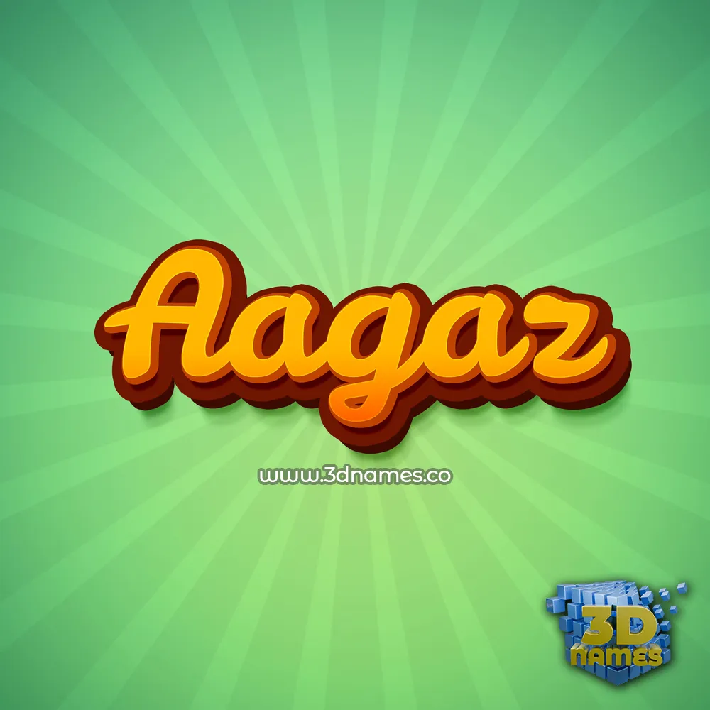 aagaz in Green Rays style - 3D name wallpaper