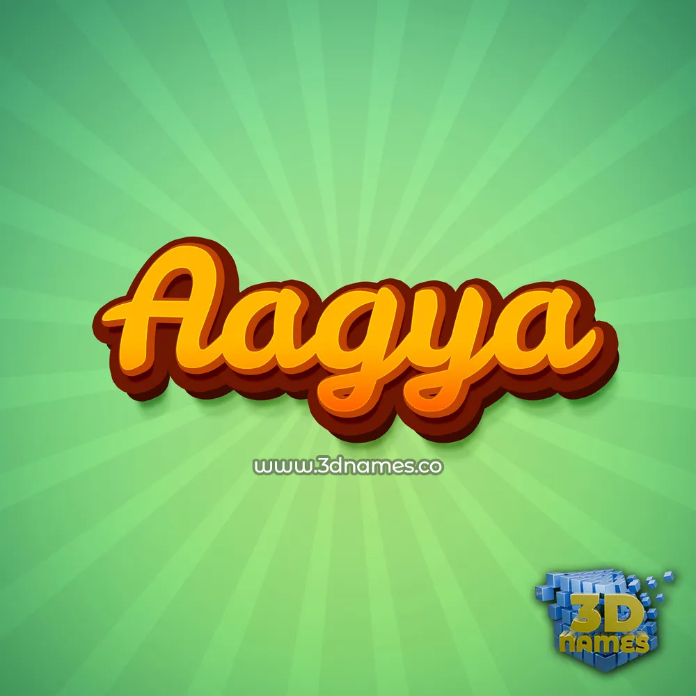 aagya in Green Rays style - 3D name wallpaper