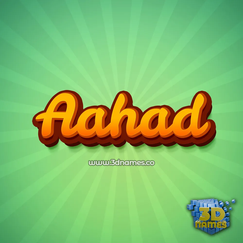 aahad in Green Rays style - 3D name wallpaper