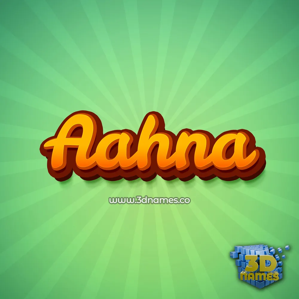 aahna in Green Rays style - 3D name wallpaper
