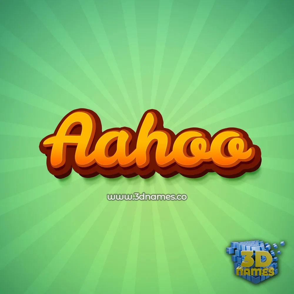 aahoo in Green Rays style - 3D name wallpaper